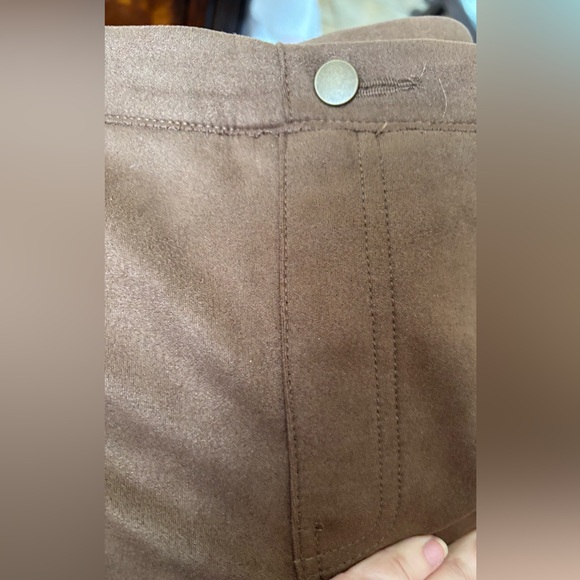 Time and Tru Brown Faux Suede Stretch Pants - Picture 5 of 6